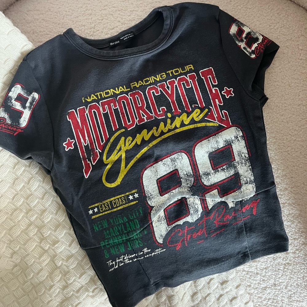 BERSHKA RACING CROP TOP 🏁🏎️
